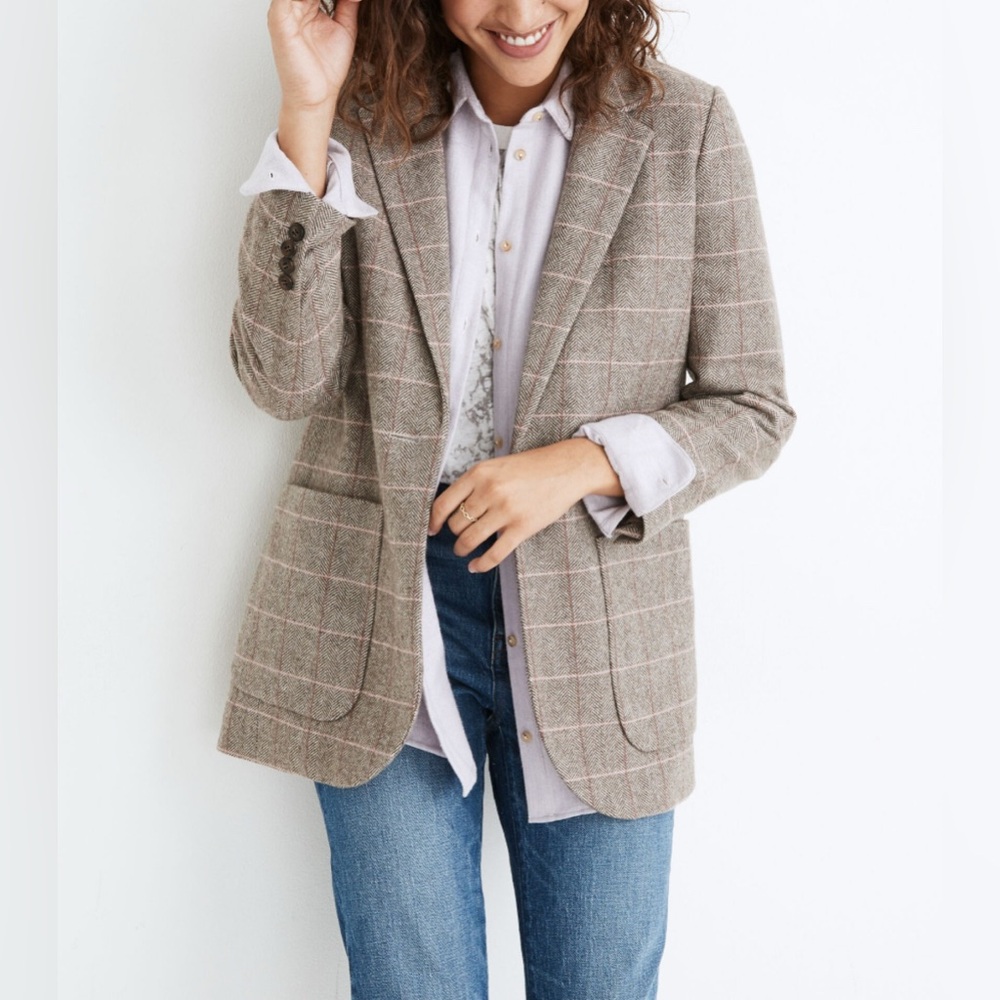 Madewell women’s Larsen blazer plaid jacket size XXS - Picture 2 of 12